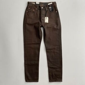 Levi's Premium Denim Nwt Brown Coated 501 Straight Jeans 125010575 25 x 30